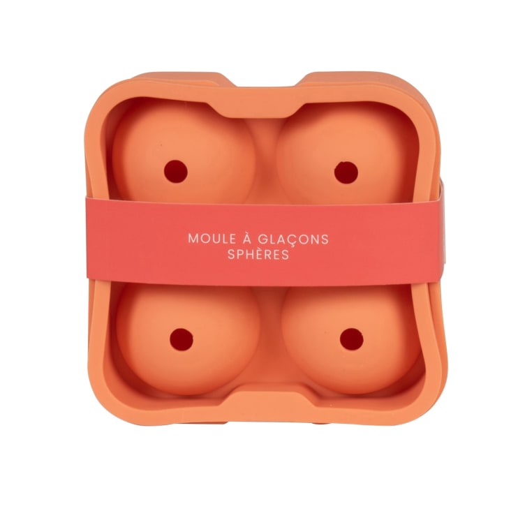 Maisons du Monde Molde para cubitos de hielo redondos de silicona naranja