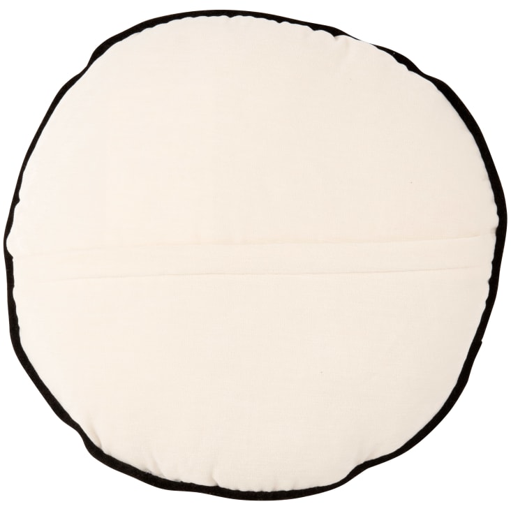 Maisons Du Monde Molly - Cojín Redondo Crudo Y Negro D40 Cm