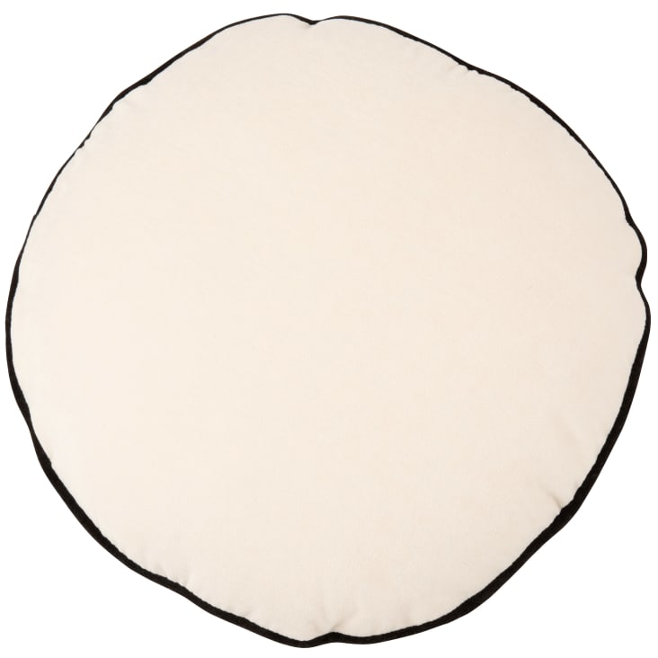Maisons du Monde Molly - Cojín redondo crudo y negro D40 cm