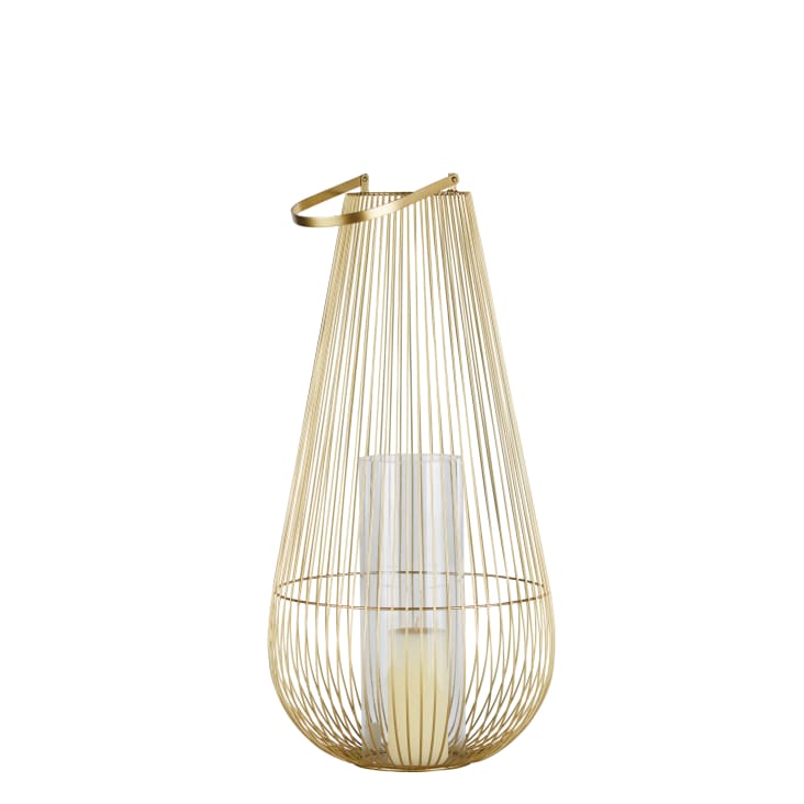 Maisons Du Monde Mombasa - Farol De Metal Dorado Y Vidrio