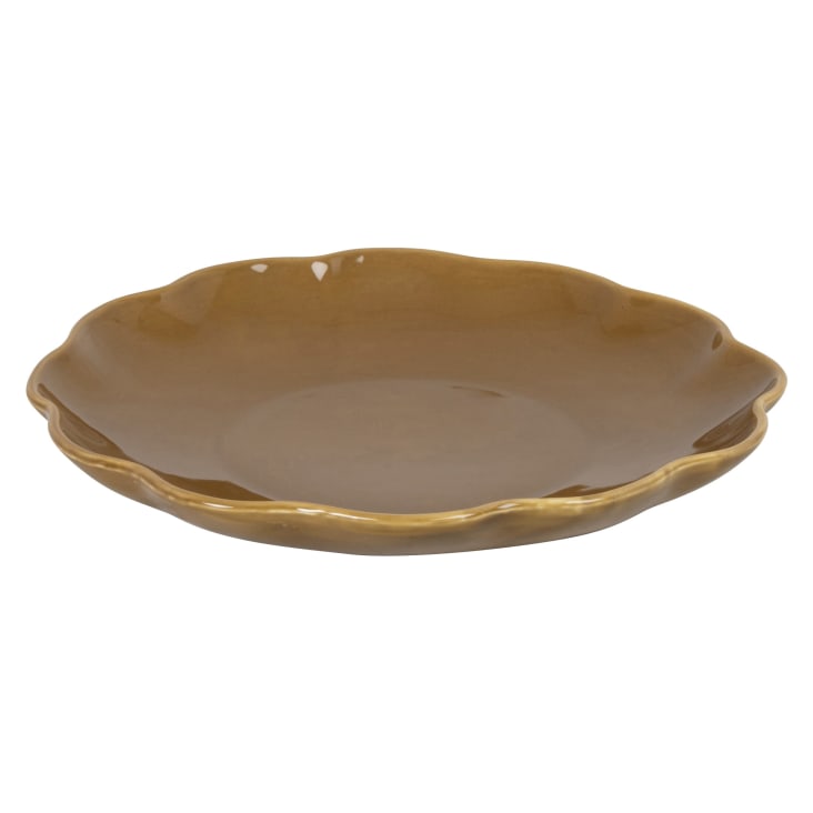 Maisons du Monde Mona - Plato de presentación de cerámica color bronce