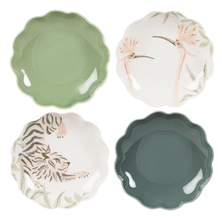 Maisons Du Monde Mona - Set De 4 Platos Para Tapas Ondulados De Cerámica Multicolor