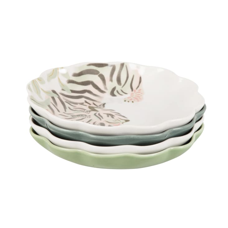 Maisons du Monde Mona - Set de 4 platos para tapas ondulados de cerámica multicolor