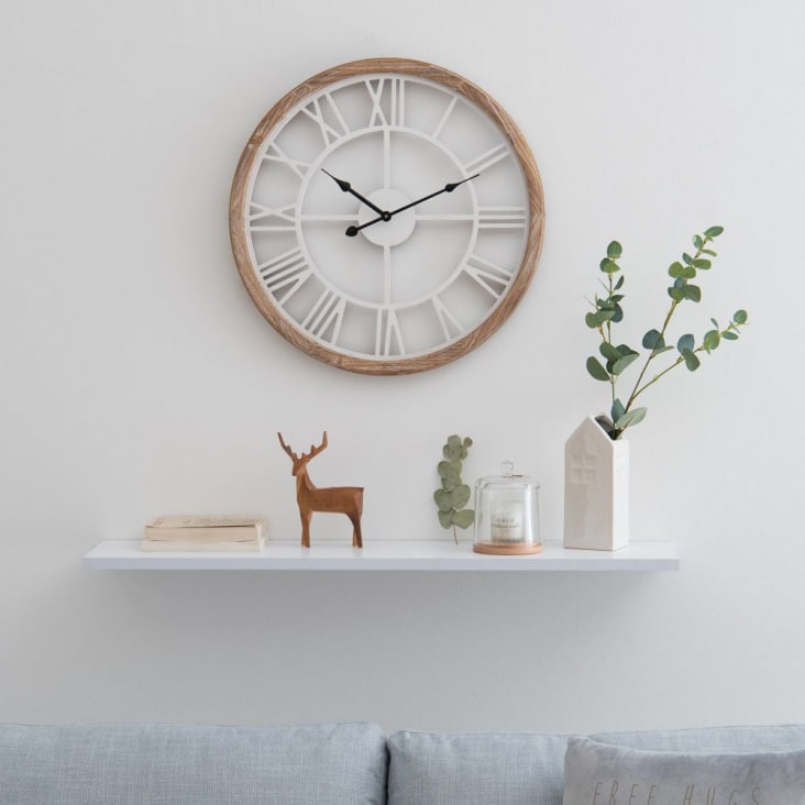 Maisons Du Monde MONTROY - Reloj Blanco Y De Color Natural Alt.50