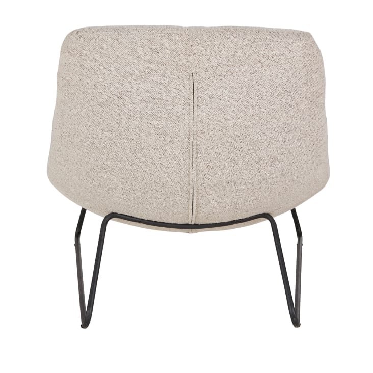 Maisons Du Monde Moon - Sillón De Tela Rizada Gris Con Reposapiés