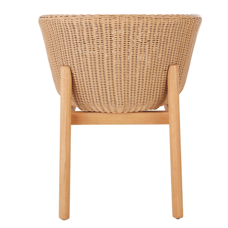 Maisons Du Monde Moraira - Silla Para Comedor De Exterior De Madera De Eucalipto Y Poliéster Reciclado Color Crudo