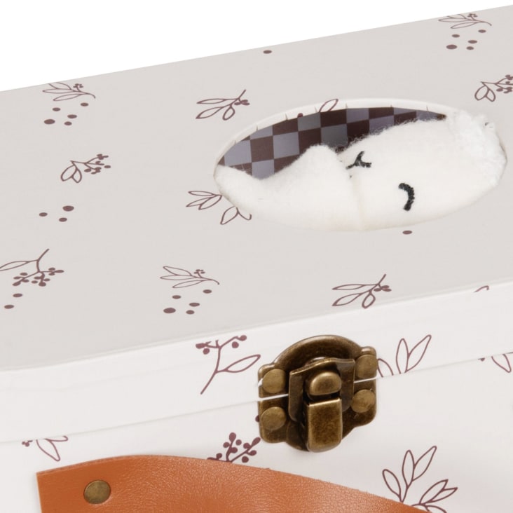 Maisons Du Monde Mouton - Maletín Con Muñeco Oveja Y Almohada Blanco Roto Y Marrón