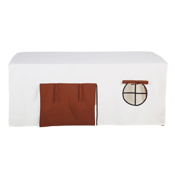 Maisons du Monde Mouton - Mantel cabaña de algodón reciclado blanco marrón y negro 180x245