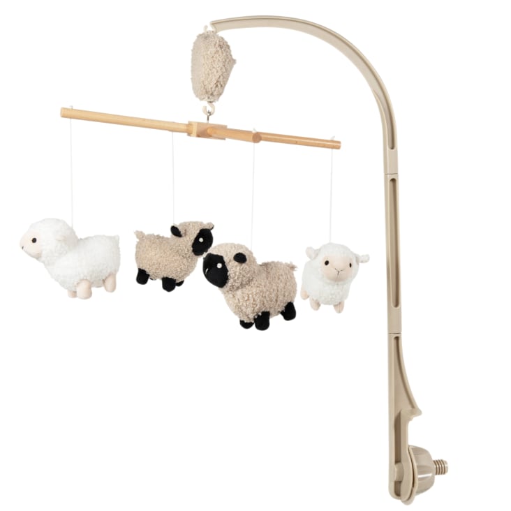 Maisons Du Monde Mouton - Móvil Musical Para Bebé Con Ovejas Blancas Beige Y Negras