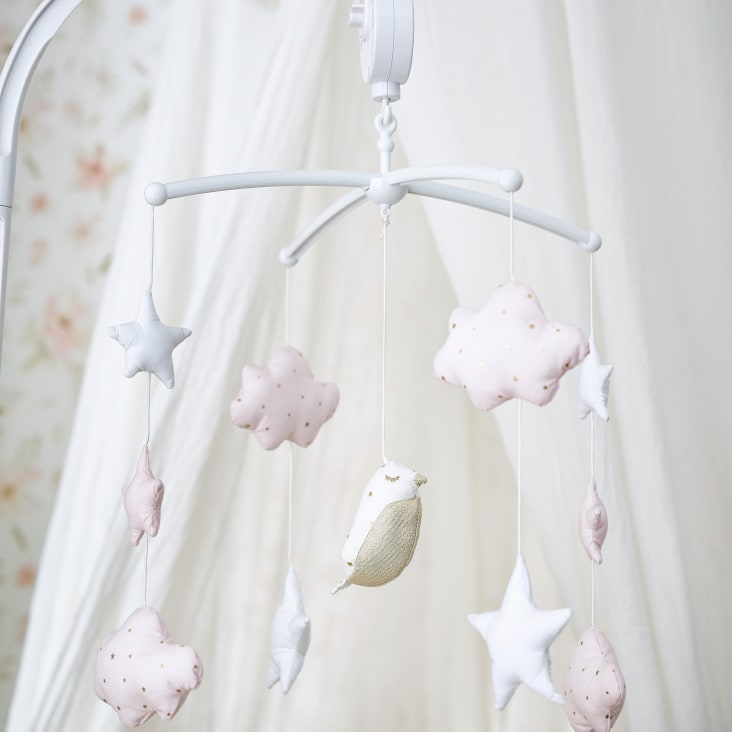 Maisons Du Monde Móvil Musical Para Bebé Blanco Y Rosa
