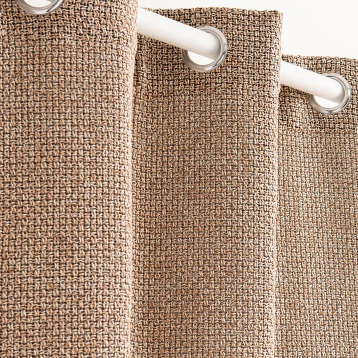 Maisons Du Monde MYKERINOS - Cortina Con Ojales Tejida En Beige Jaspeado 140 X 250 - Una Unidad