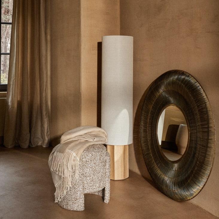 Maisons Du Monde MYKERINOS - Cortina Con Ojales Tejida En Beige Jaspeado 140 X 250 - Una Unidad