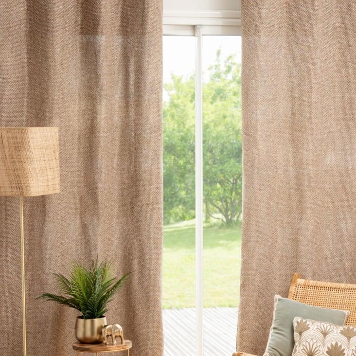 Maisons du Monde MYKERINOS - Cortina con ojales tejida en beige jaspeado 140 x 250 - una unidad