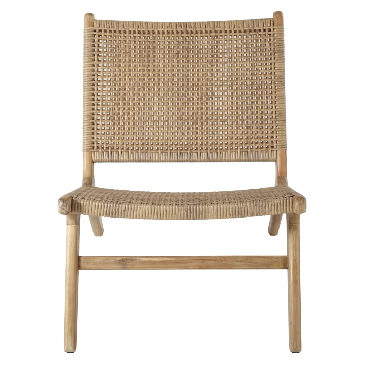 Maisons Du Monde Nairobi - Sillón De Jardín De Resina Trenzada Y Acacia Maciza