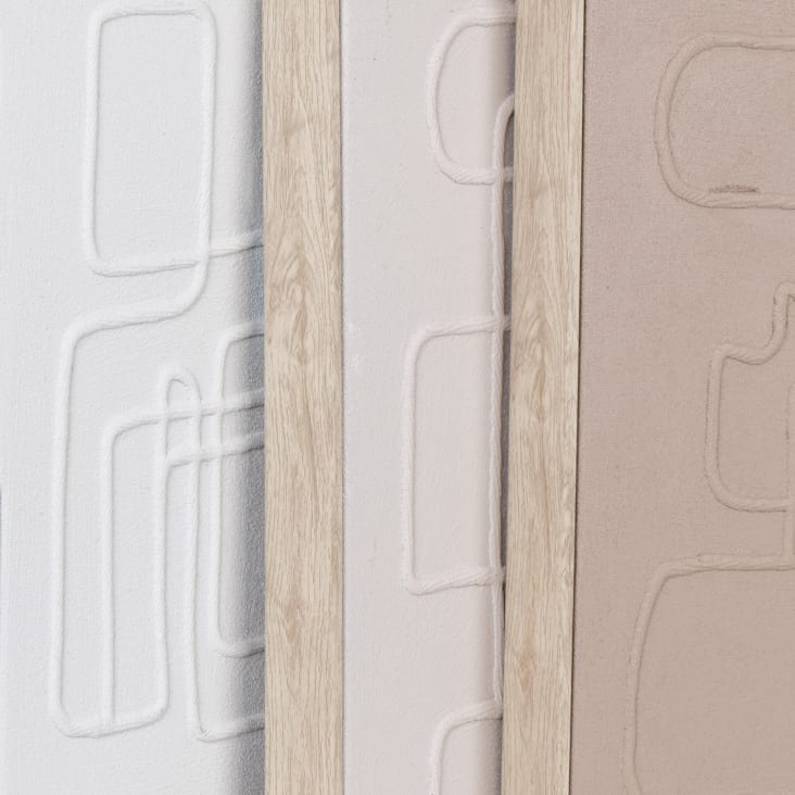 Maisons Du Monde Nalon - Set De 3 Cuadros En Relieve Marrón Y Beige De 30x30 Cm