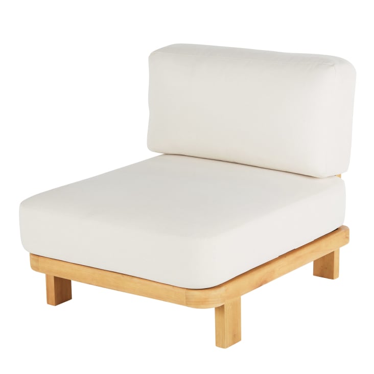 Maisons Du Monde Nalya Business - Módulos Para Sofá Profesionales De Exterior De Madera De Eucalipto Y Poliéster Reciclado Color Crudo (x2)