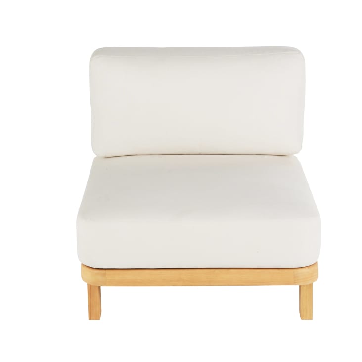 Maisons Du Monde Nalya Business - Módulos Para Sofá Profesionales De Exterior De Madera De Eucalipto Y Poliéster Reciclado Color Crudo (x2)