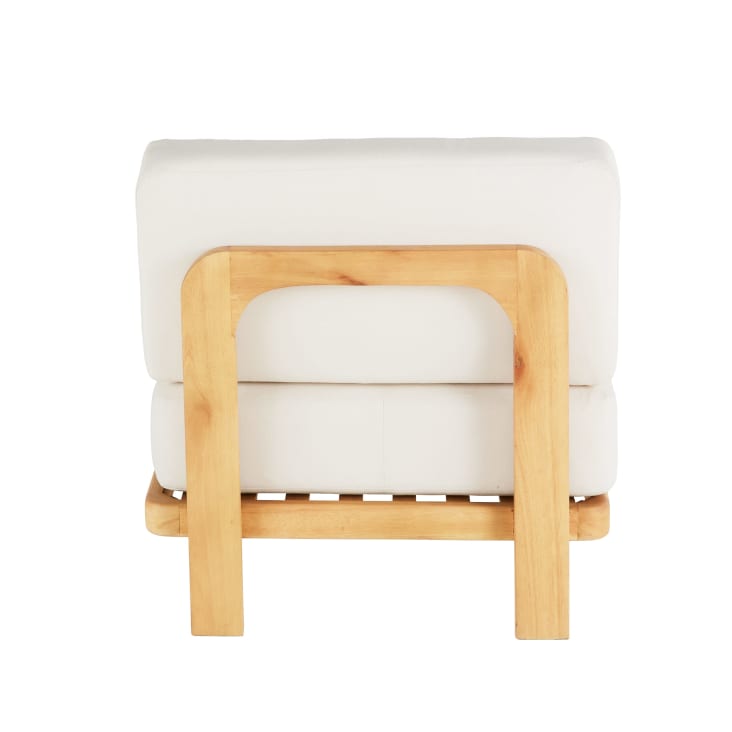 Maisons Du Monde Nalya Business - Módulos Para Sofá Profesionales De Exterior De Madera De Eucalipto Y Poliéster Reciclado Color Crudo (x2)