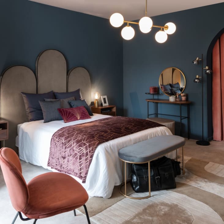 Maisons Du Monde NASH - Lámpara De Techo Con 6 Bolas De Cristal Opalino Y Metal Dorado