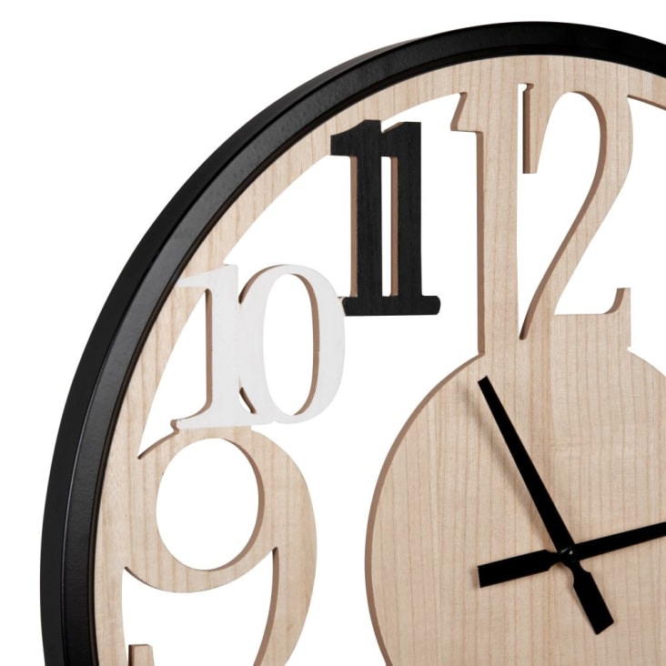 Maisons Du Monde NATHEO - Reloj Calado Beige Blanco Y Negro D70