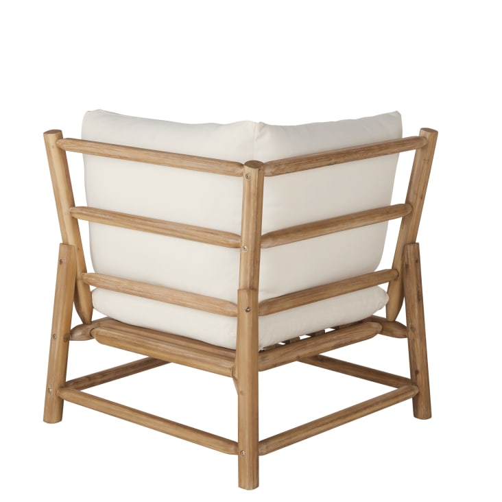 Maisons Du Monde Negara - Esquina Modular Para Sofá De Jardín En Madera De Acacia Con Cojines En Crudo