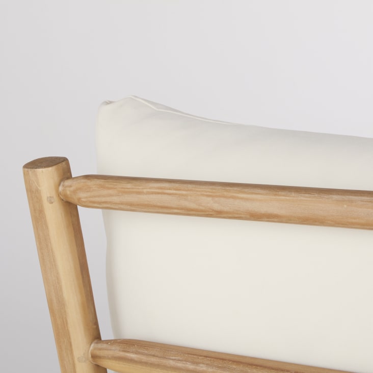 Maisons Du Monde Negara - Esquina Modular Para Sofá De Jardín En Madera De Acacia Con Cojines En Crudo