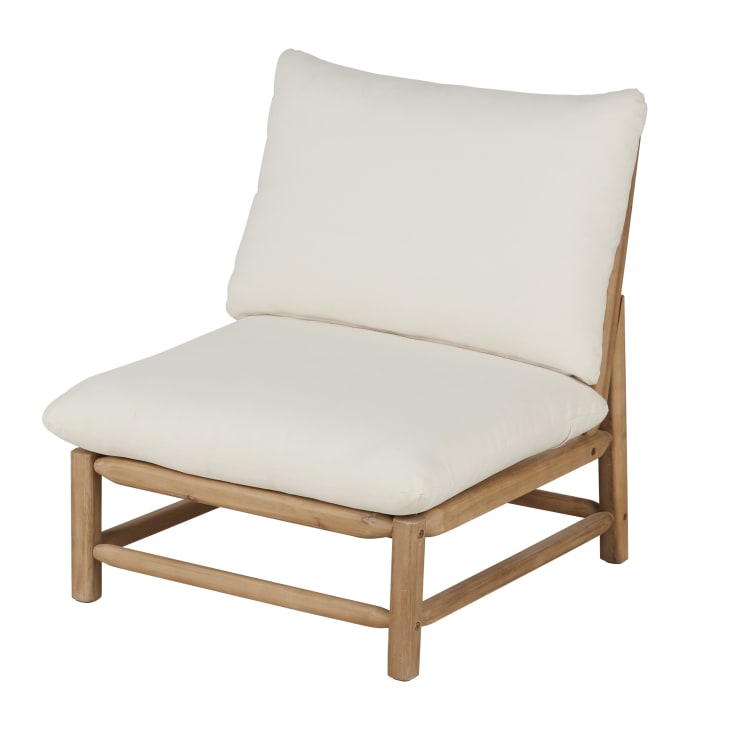 Maisons Du Monde Negara - Módulo Para Sofá De Exterior De Acacia Y Poliéster Reciclado Color Crudo