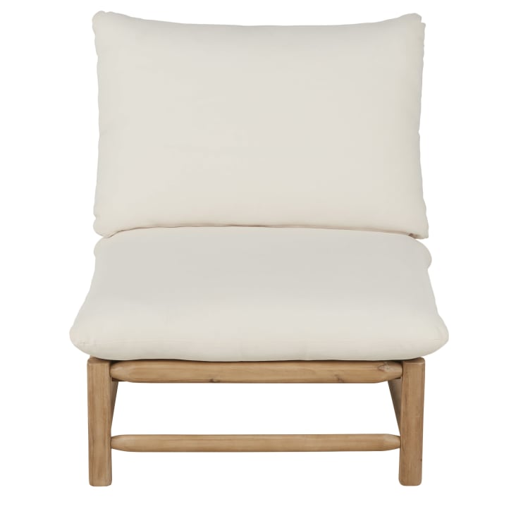 Maisons du Monde Negara - Módulo para sofá de exterior de acacia y poliéster reciclado color crudo