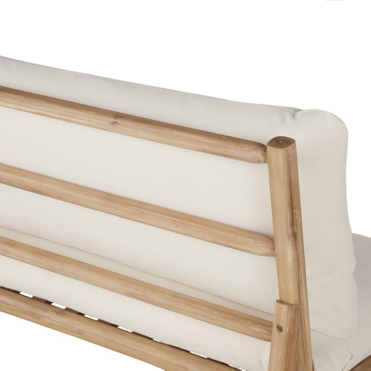 Maisons Du Monde Negara - Salón De Jardín De 2 Plazas En Madera De Acacia Con Cojines Color Crudo