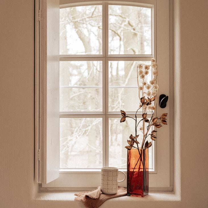 Maisons Du Monde Neil - Jarrón De Cristal Rojo Alt. 23