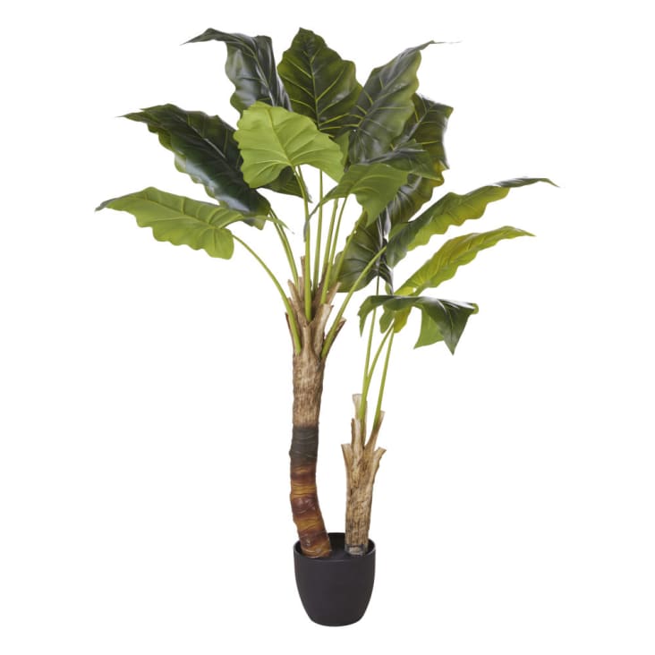 Maisons du Monde NEIL - Planta artificial verde con macetero de cemento negro