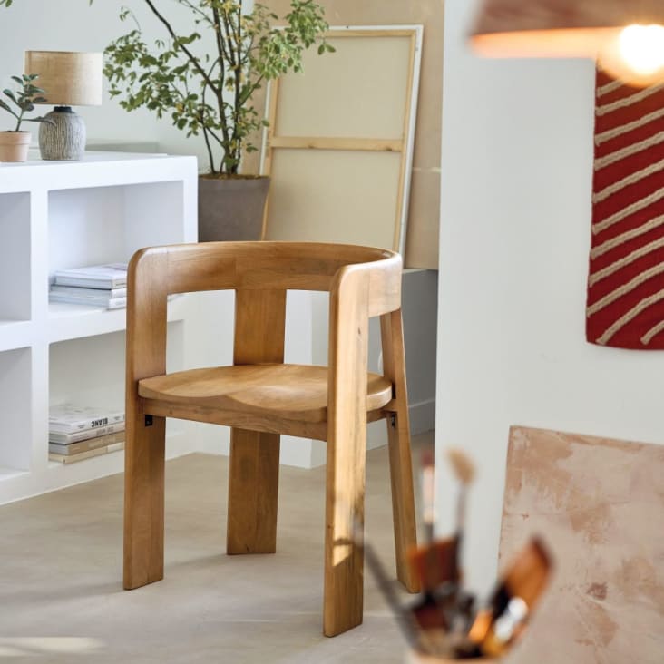 Maisons Du Monde Nelsana - Lámpara De Cerámica Negra Y Crema Con Pantalla De Yute