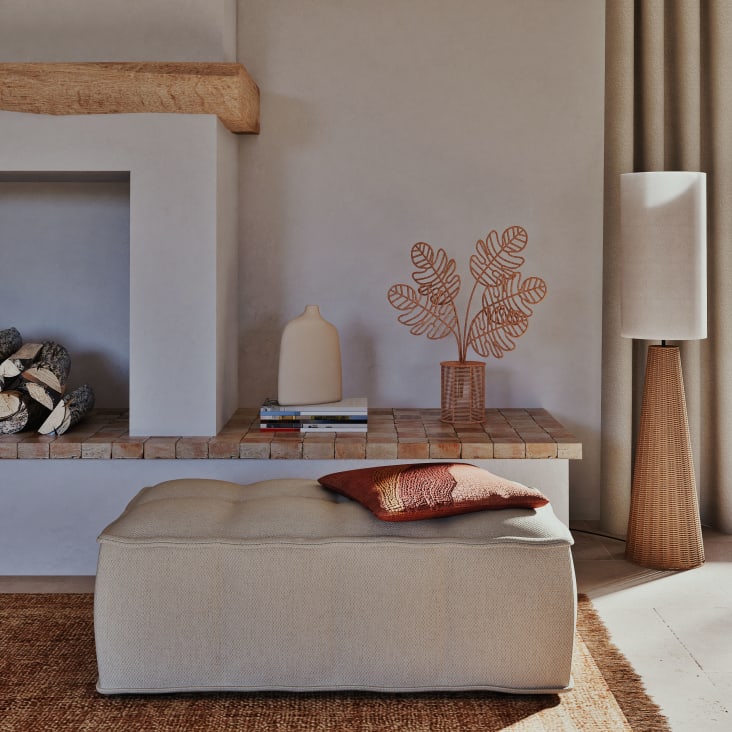 Maisons Du Monde Neo Elementary - Puf De Tela Reciclada De Color Arena