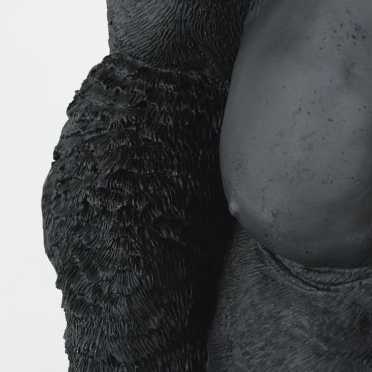 Maisons Du Monde NEOBROUSSE - Estatua De Jardín De Gorila Sentado Negra Mate Alt. 83
