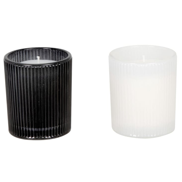 Maisons Du Monde New York - Juego De 2 Velas Blancas Y Negras