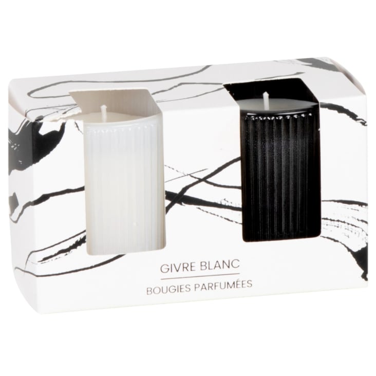 Maisons du Monde New York - Juego de 2 velas blancas y negras