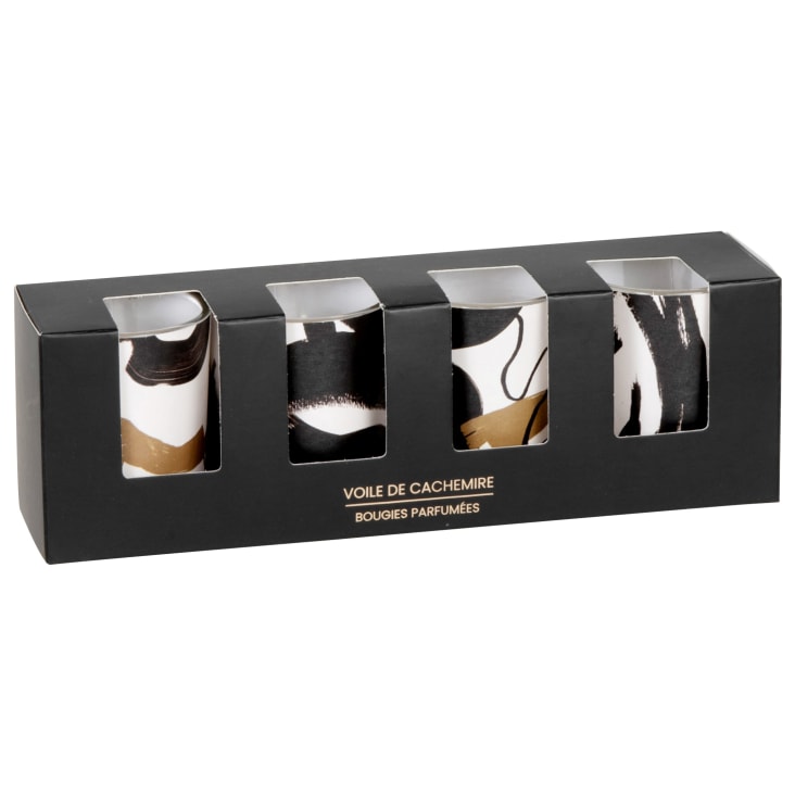 Maisons du Monde New York - Juego de 4 velas negro blanco y amarillo