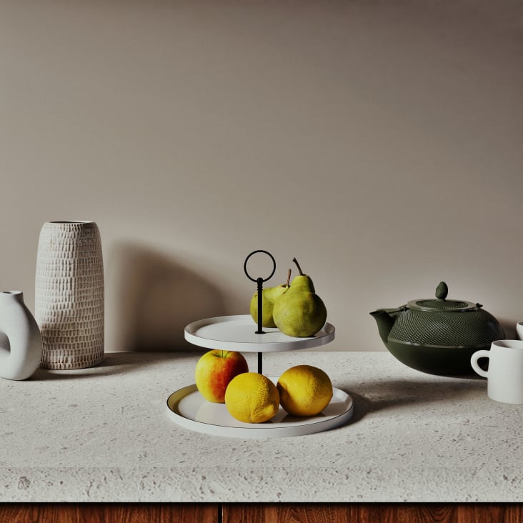 Maisons Du Monde New York - Soporte Para Pasteles De Porcelana Blanca Y Negra