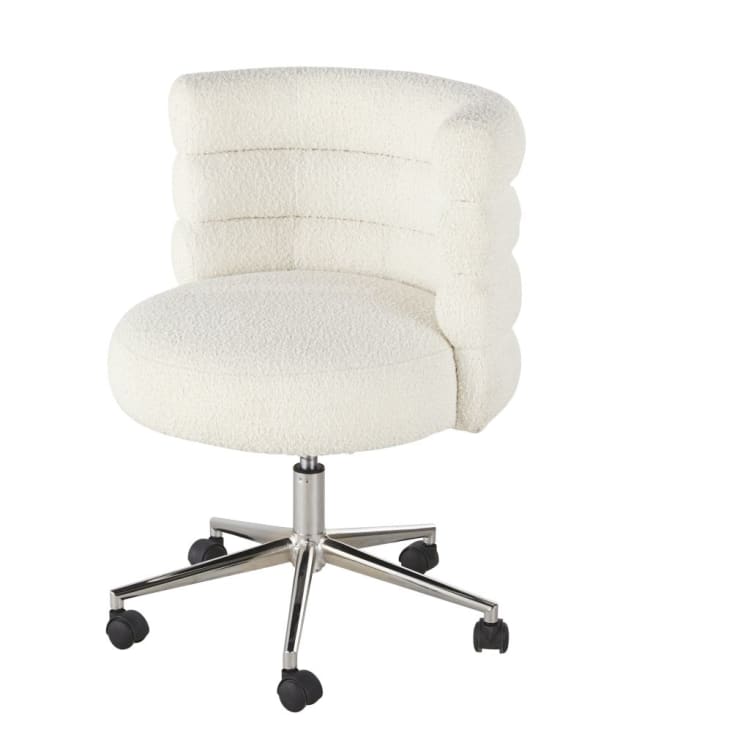 Maisons du Monde Newbury Business - Silla de escritorio profesional de rizo cde poliéster reciclado olor crudo