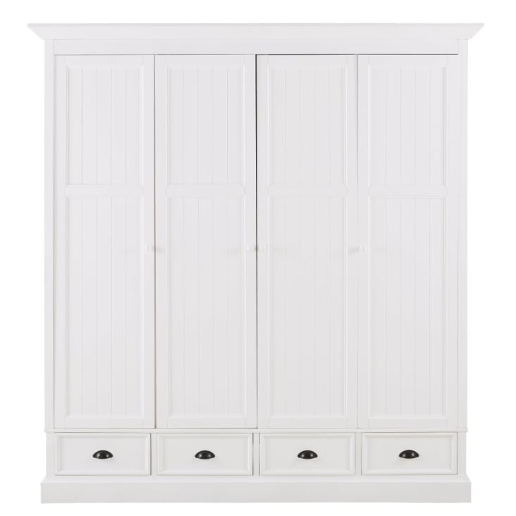 Maisons Du Monde Newport - Armario De 4 Puertas Y 4 Cajones Blancos