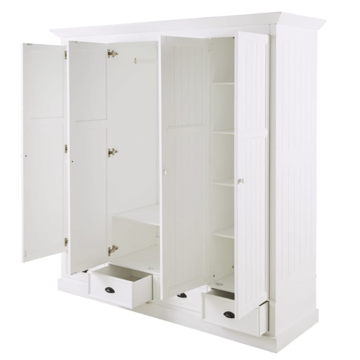 Maisons Du Monde Newport - Armario De 4 Puertas Y 4 Cajones Blancos