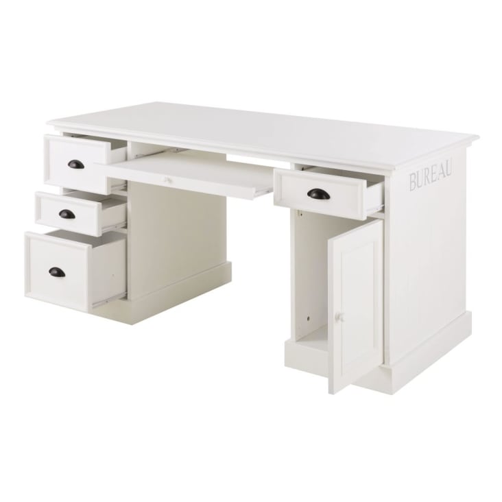 Maisons Du Monde Newport - Escritorio Con 1 Puerta Y 4 Cajones Blanco