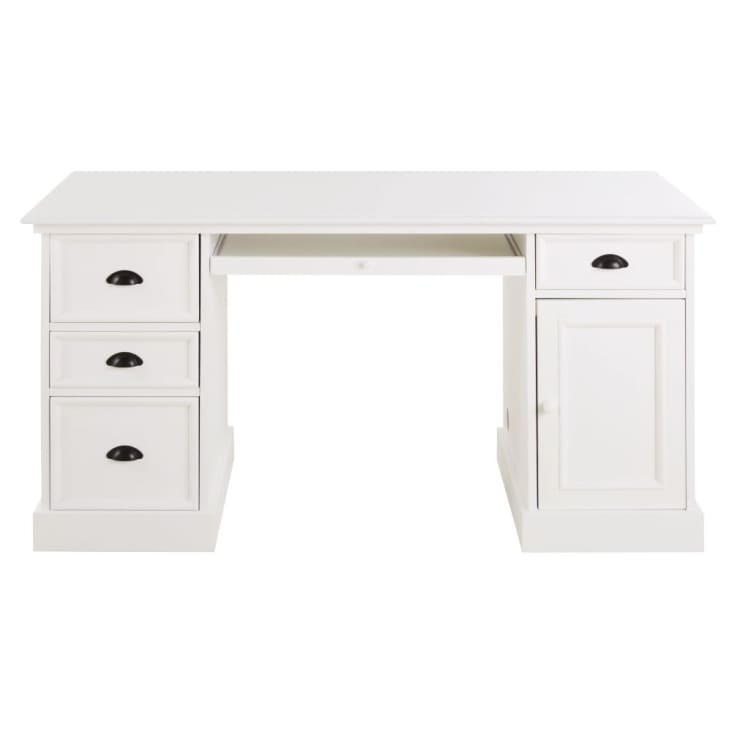 Maisons du Monde Newport - Escritorio con 1 puerta y 4 cajones blanco