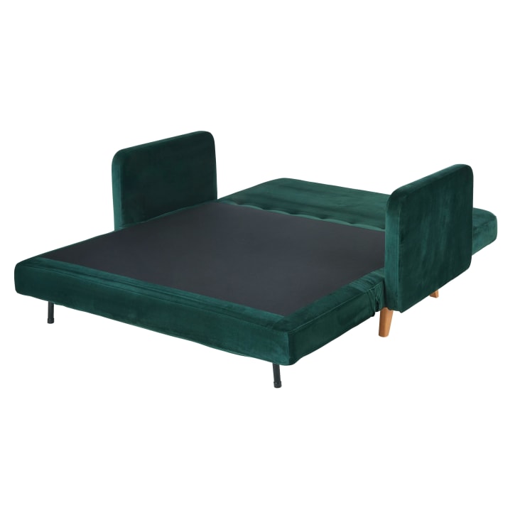 Maisons Du Monde Nia - Sofá Cama De 2/3 Plazas De Terciopelo Verde