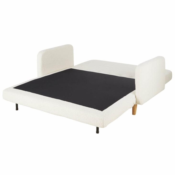 Maisons Du Monde Nia - Sofá Cama De Tela Rizada De 2/3 Plazas Color Crudo