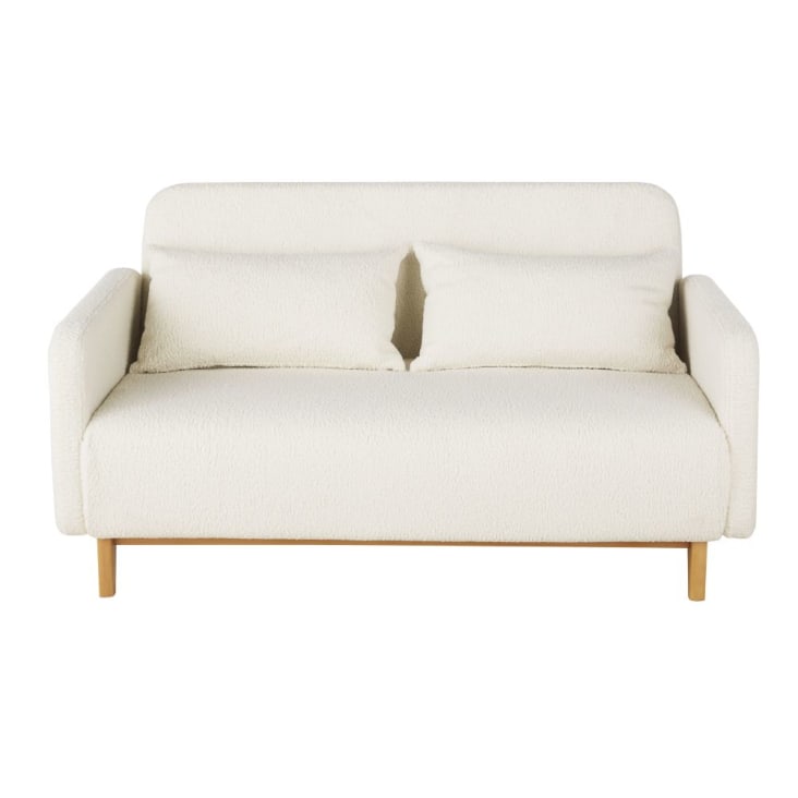 Maisons du Monde Nia - Sofá cama de tela rizada de 2/3 plazas color crudo