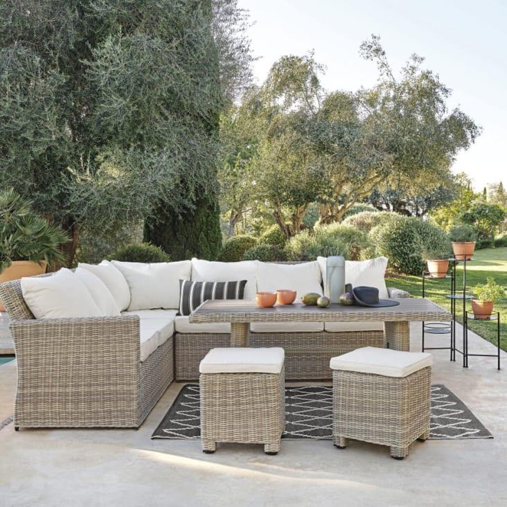 Maisons Du Monde NIASSA - Soporte Para Plantas De Metal Calado Negro Con Motivos Vegetales