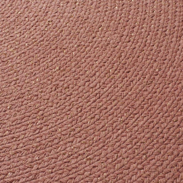 Maisons Du Monde NINA - Alfombra Redonda De Algodón Reciclado Rosa Con Pompones D. 100
