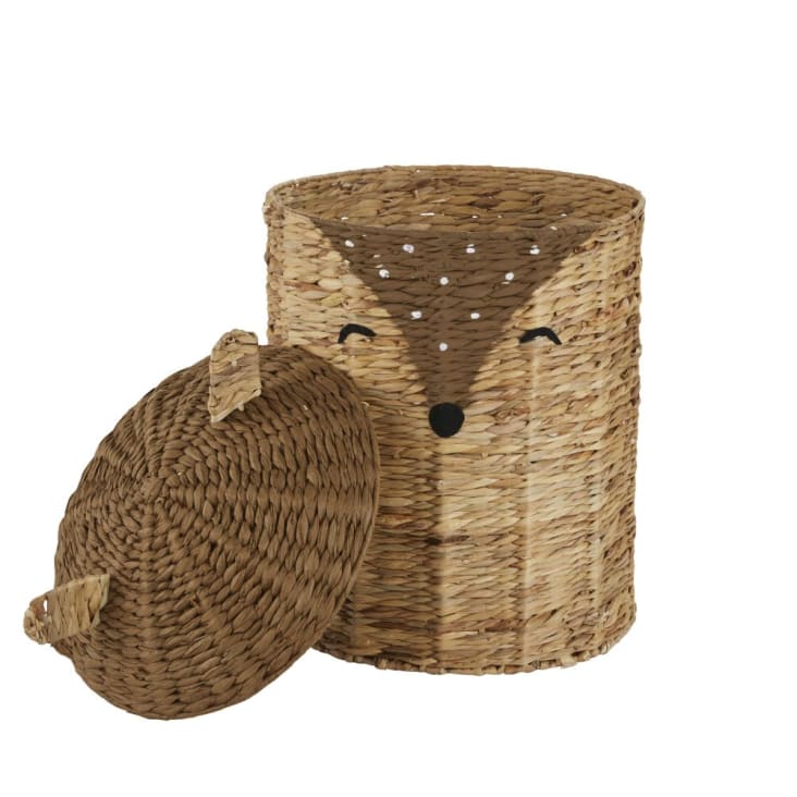 Maisons Du Monde NINO - Cesta Infantil Con Ciervo De Fibra Vegetal Marrón