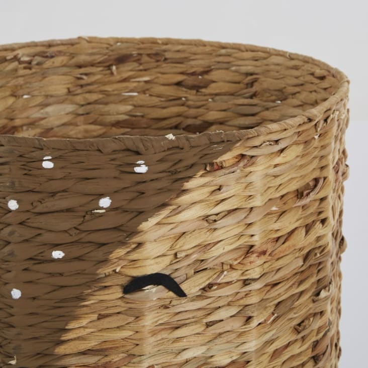 Maisons Du Monde NINO - Cesta Infantil Con Ciervo De Fibra Vegetal Marrón